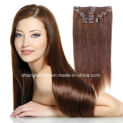 Brown Color Brazilian Hair Clip Hair Extension Brown Color Brazilian Hair Clip Hair Extension